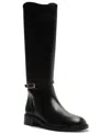 Arezzo Bota Salto Baixo Womens Buckle Manmade Knee-high Boots In Black