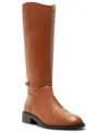 Arezzo Bota Salto Baixo Womens Buckle Manmade Knee-high Boots In Roast Caramel