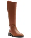 Arezzo Bota Salto Baixo Womens Solid Leather Knee-high Boots In Roast Caramel