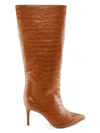 Arezzo Women's Miranda 80mm Croc-embossed Leather Knee-high Boots In Multi