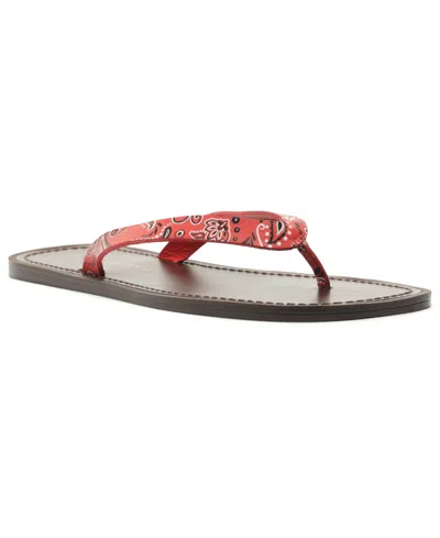Arezzo Women's Paislee Round Toe Flat Sandals In Red Multi