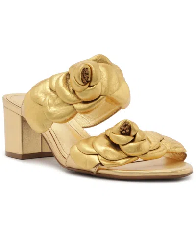 Arezzo Women's Poppy Mid Block Sandals In Gold