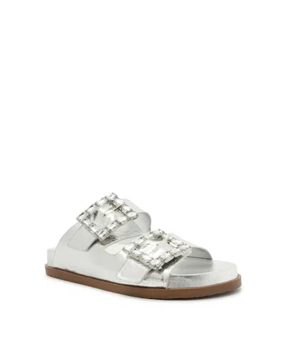 Arezzo Women's Rachel Flat Sandals In Silver