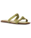 Arezzo Remy Flat Sandal In Twill Green