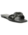 Arezzo Sloane Flat Sandal Womens Criss-cross Manmade Slide Sandals In Black