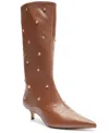 Arezzo Bota Salto Biaxo Womens Embellished Man Made Mid-calf Boots In Brown