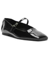 Arezzo Tori Genuine Calf Hair Mary Jane Flat In Black