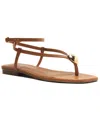 Arezzo Women's Zuri Square Toe Flat Sandals In Jungle Nut