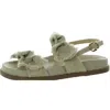 Arezzo Womens Bow Canvas Slingback Sandals In White