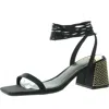 Arezzo Womens Faux Suede Ankle Tie Slingback Sandals In Multi