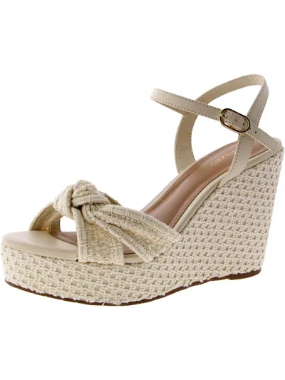 AREZZO WOMENS KNIT SLINGBACK WEDGE SANDALS