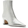 Arezzo Womens Leather Zip Up Ankle Boots In Silver
