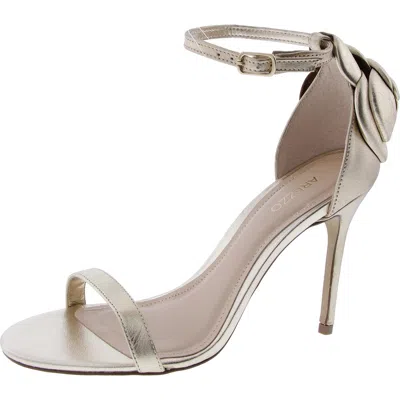 Arezzo Womens Metallic Leather Ankle Strap In Gold