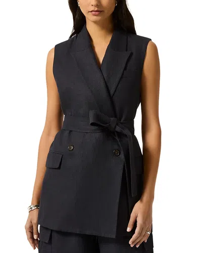 Argent Belted Vest In Black
