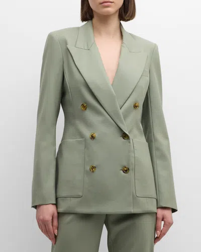 Argent Chelsea Double-breasted Seasonless Wool Blazer In Sage