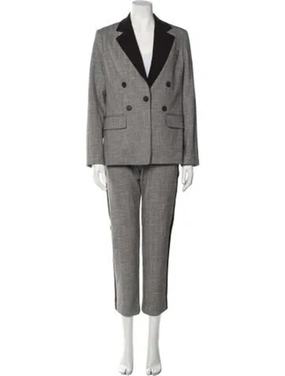 Pre-owned Argent Colorblock Pattern Pantsuit In Gray