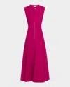 Argent Cornelia Viscose-linen Twill Midi Dress In Pink