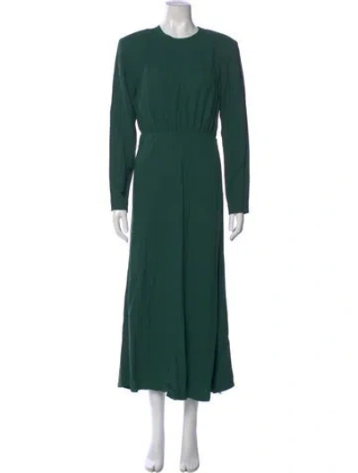 Pre-owned Argent Crew Neck Long Dress In Green