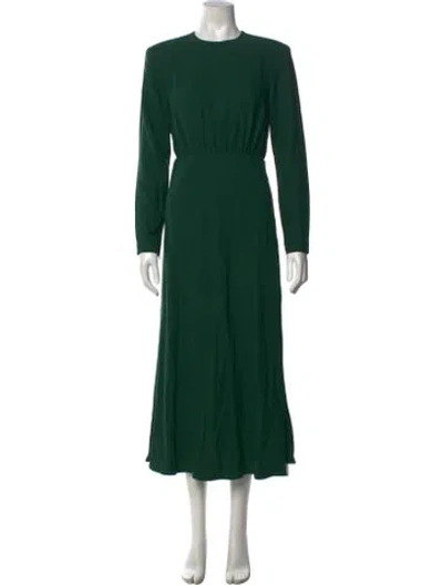 Pre-owned Argent Crew Neck Long Dress In Green