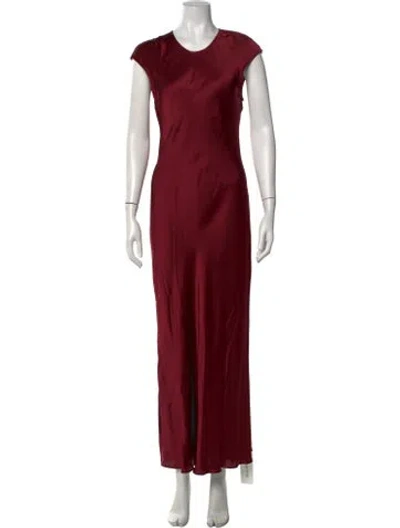 Pre-owned Argent Crew Neck Long Dress In Red