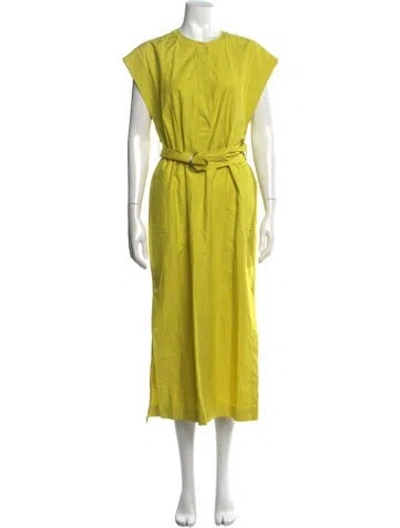 Pre-owned Argent Crew Neck Long Dress In Yellow