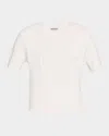Argent Crewneck Herringbone Striped Top In White