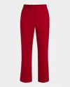 Argent Cropped Straight-leg Seasonless Wool Trousers In Carmine