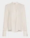Argent Cutout Silk Double Georgette Blouse In Ivory