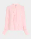 Argent Cutout Silk Double Georgette Blouse In Pink