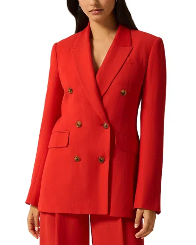 Argent Double Breasted Blazer In Red