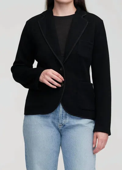 Argent Everyday Knit Merino Wool Blazer In Black