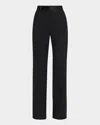 Argent High-rise Seasonless Wool Tuxedo Trousers In Black