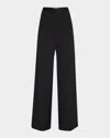 Argent Jones Wide-leg Viscose Twill Trousers In Black