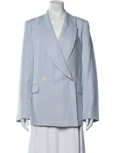 Pre-owned Argent Linen Blazer In Blue