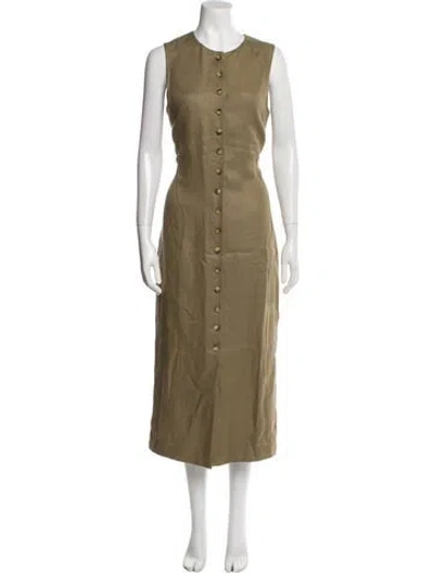 Pre-owned Argent Linen Long Dress In Neutral