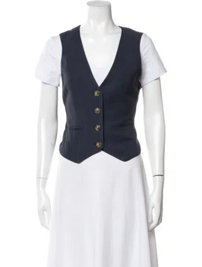 Pre-owned Argent Linen Vest In Blue