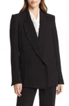 Argent Madison Viscose Wool Crepe Blazer In Black In Black