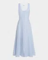 Argent Marcy Sleeveless Linen Twill Midi Dress