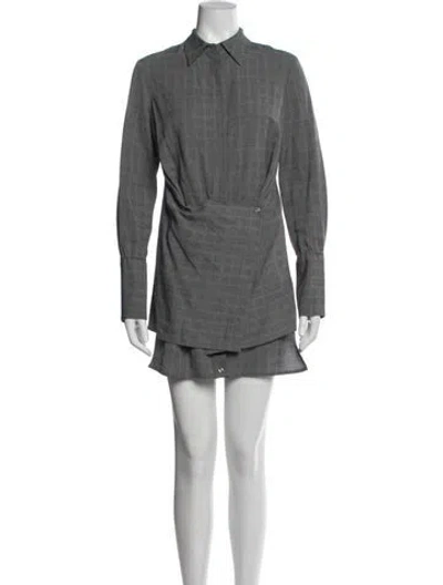 Pre-owned Argent Mini Dress In Gray