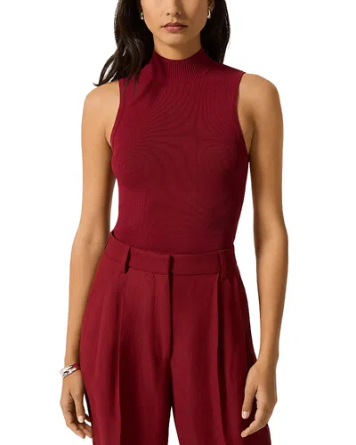 Argent Mock Neck Bodysuit In Burgundy