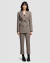 Argent Plaid Houndstooth Trouser In Cream/brown Multi