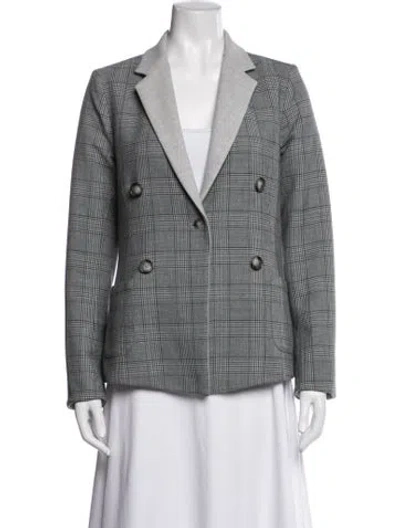 Pre-owned Argent Plaid Print Blazer In Black/grey