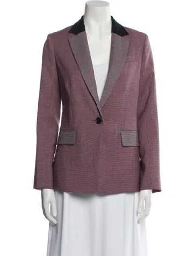 Pre-owned Argent Plaid Print Blazer In Pink
