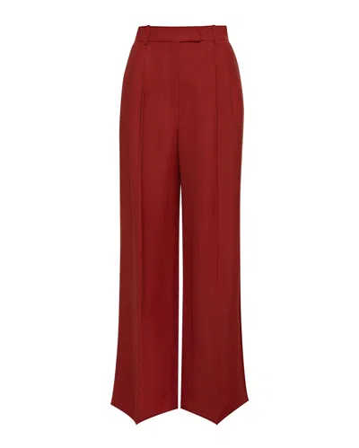 ARGENT PLEAT TROUSER VISCOSE LINEN TWILL CHILI