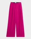 Argent Pleated High-rise Twill Trousers In Pink
