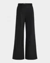 Argent Pleated Pinstripe Wide-leg Trousers In Grey Pinstripe