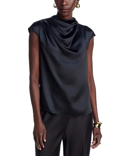 Argent Ruched Silk Blouse In Blue