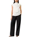 Argent Ruched Silk Blouse In White