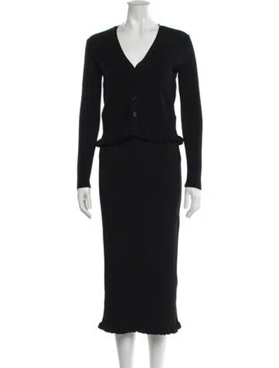 Pre-owned Argent Ruffle Embellishment Skirt Set In Black