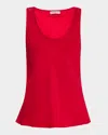 Argent Scoop-neck Silk Charmeuse Tank In Tomato